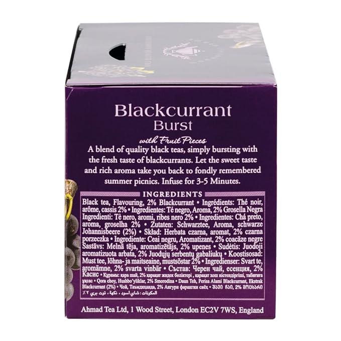 Ahmad Tea Blackcurrant Burst Black Tea, 20 tea bags