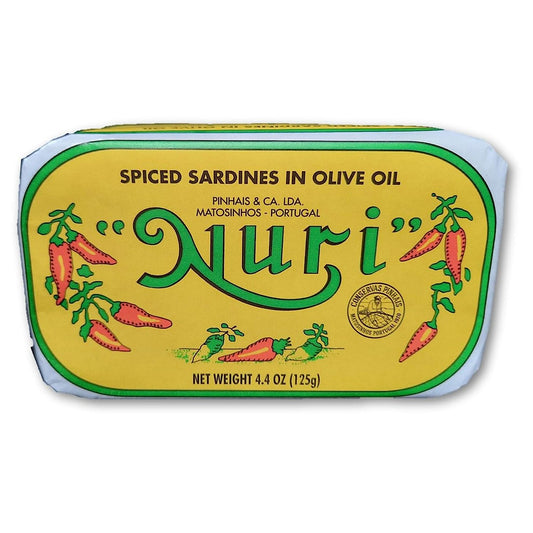 NURI Portuguese Sardines in Spiced Olive Oil - 8 Pack - (4.4 oz cans)