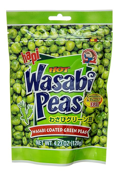 Hapi Wasabi Coated Green Peas, 4.23 oz, 6 pack